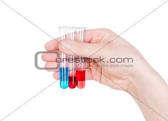 test tube held in hand