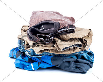 pile of clothing isolated on white