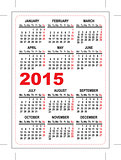 Pocket calendar 2015 template