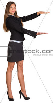 Businesswoman holding anything