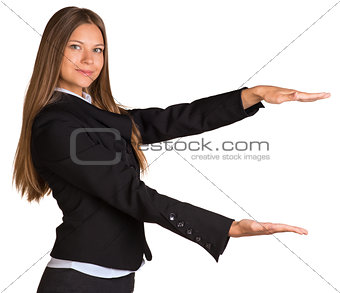 Businesswoman holding anything
