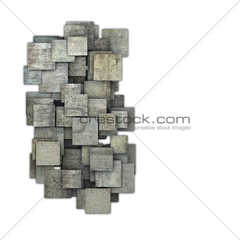 3d gray square tile grunge pattern on white 