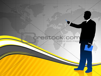 Businessman on World Map Background