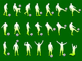 Green Soccer Player Silhouette Collection
