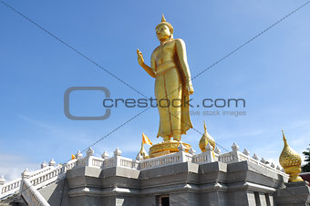 Buddha standing on a mountain