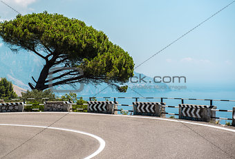 The road along the Amalfi Coast. Italy 