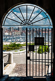 Old Port of Marseille. View through the ancient gates