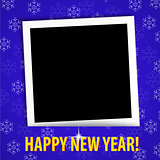 Happy New Year! greeting card with blank photo frame