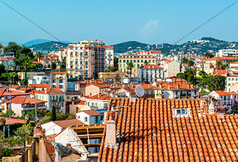 Panoramic view of Cannes city, France