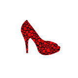 stiletto with red hearts
