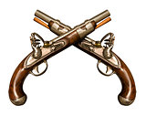 Two Crossed Flintlock Pistols