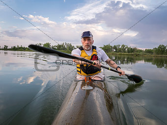 paddling racing sea kayak