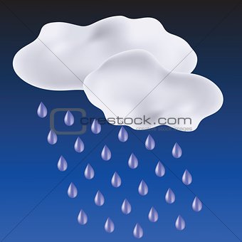 clouds and drops of rain