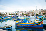 Marsaxlokk with boats, Malta