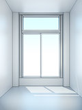 white empty room with window