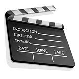 Clapperboard with an information field for shooting movies