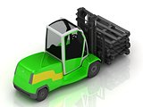 Electric green Forklift isolated on a white
