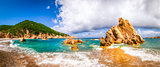 Beach scenic panoramic view in Costa Paradiso, Sardinia