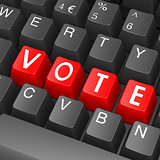 Black keyboard with vote word