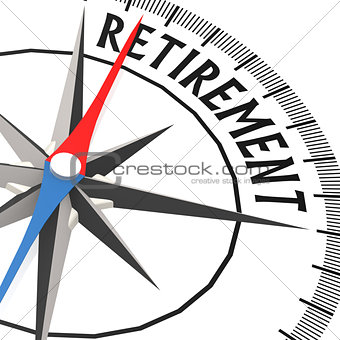 Compass with retirement word