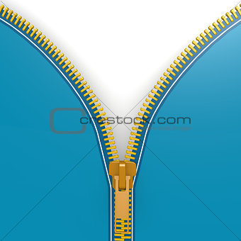 Isolated blue zipper