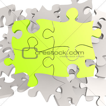 Puzzle jigsaw green