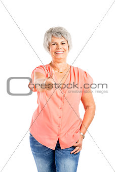 Positive old woman