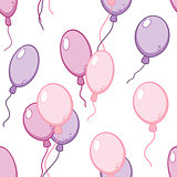 Vector seamless pattern with flying balloons
