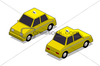 Orthographic yellow cab