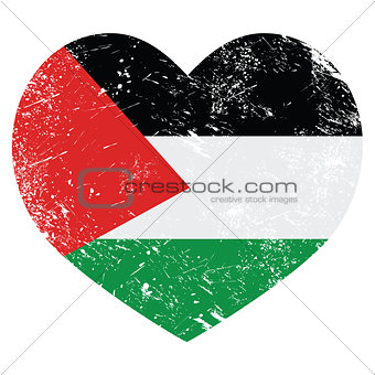 The State of Palestine retro heart shaped flag
