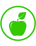 apple with green leaf