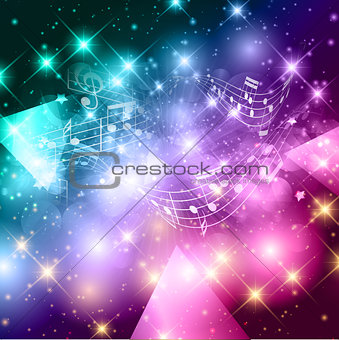 Abstract music notes background