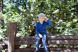 boy in forest