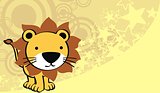 lion cute baby cartoon background