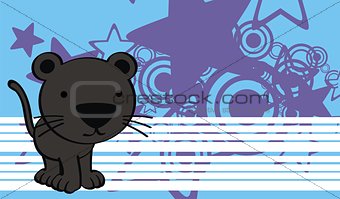 panther cute baby cartoon background