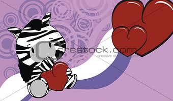 zebra baby love cartoon background