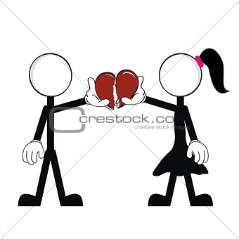 pictograms love stick man and girl vector7