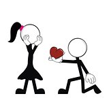 pictograms love stick man and girl vector6
