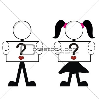 pictograms love stick man and girl vector4