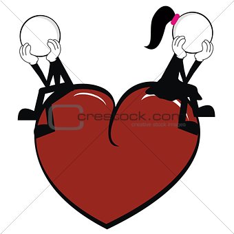pictograms love stick man and girl vector3