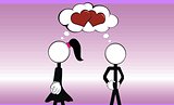pictograms love stick man and girl background3