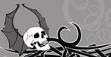 skull winged rocker style background3