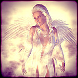 White Angel in Clouds