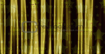 Yellow curtain with cartoon stars
