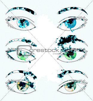 Watercolor eyes