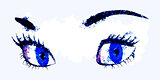 Watercolor female eyes