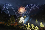 Pyrotechnic show, locations Toce waterfall - Piedmont