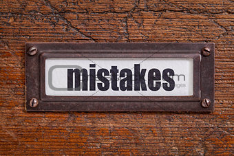 mistakes - file cabinet label