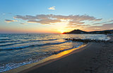 Sunrise on beach (Alykes, Zakynthos, Greece)