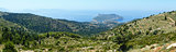 Summer view of Assos peninsula (Greece,  Kefalonia). Panorama.